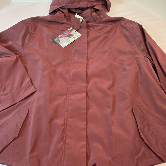 BAGATELLE Women's Water Repellent Spring Packable Rain Coat Sz: M - Merlot - Picture 6 of 11